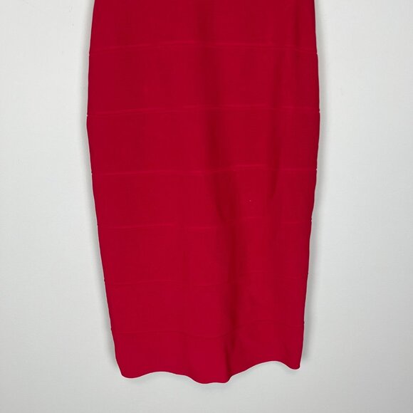 BCBGMaxAzria Womens Kisha Off Shoulder Bandage Dress Sangria Red Bodycon size S - Picture 4 of 13